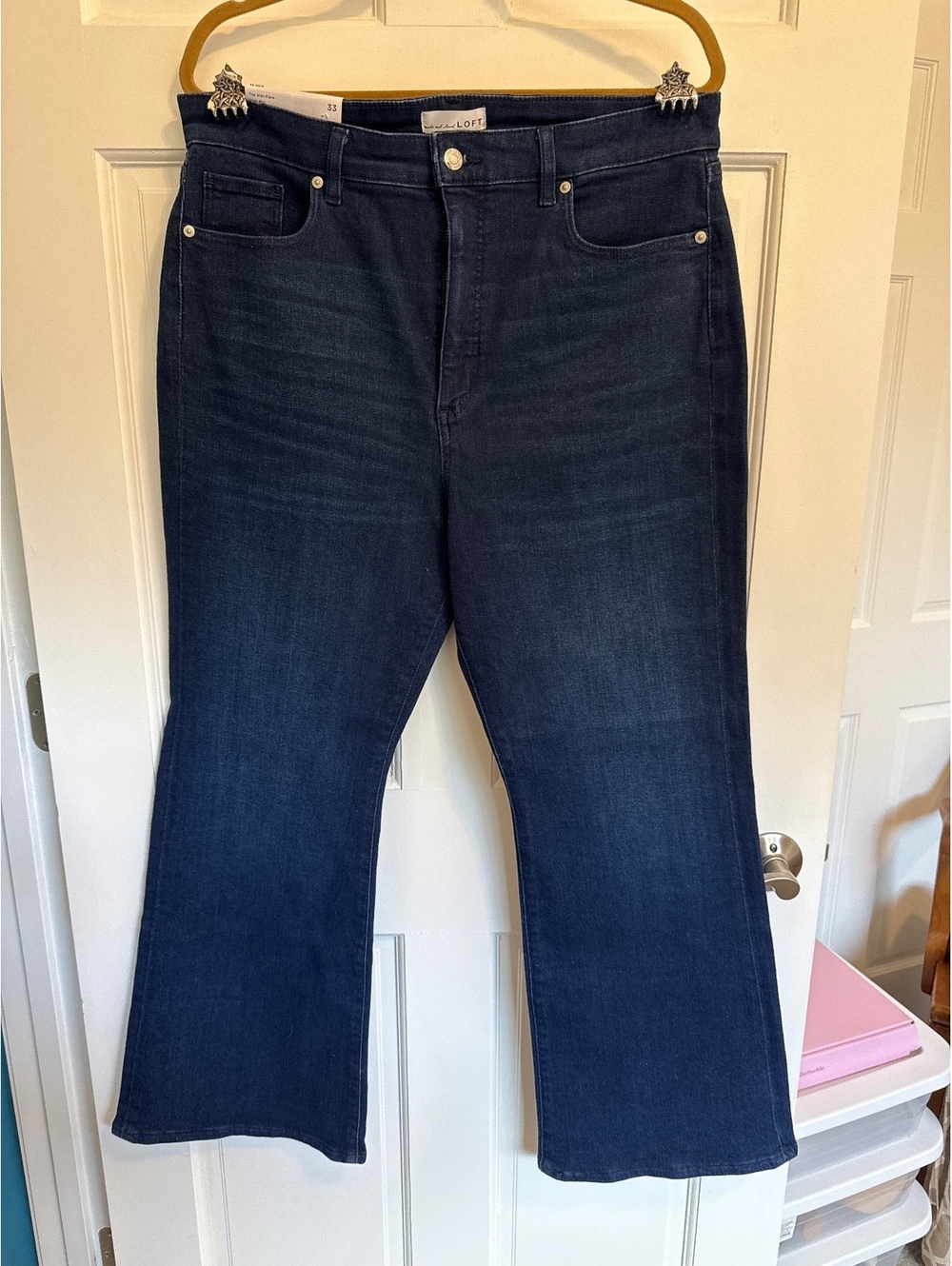 LOFT The Slim Flare High Rise Curvy Petite Jeans Size 33